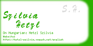 szilvia hetzl business card